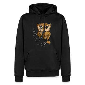 Eule frisst Tshirt Eulenkostüm Babyeule Ästlinge - Männer Premium Bio Hoodie - Schwarz - Vorne - Nico (187cm)