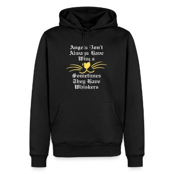 Engel ohne Flügel ist ein lustiges Katzendesign. - Männer Premium Bio Hoodie - Schwarz - Vorne - Nico (187cm)