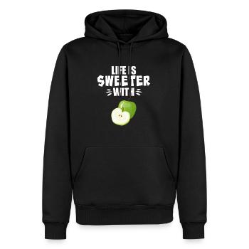 Life Is Sweeter With Apple - Men’s Premium Organic Hoodie - black - Front - Nico (187cm)