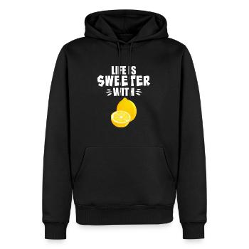 Life Is Sweeter With Lemon - Men’s Premium Organic Hoodie - black - Front - Nico (187cm)