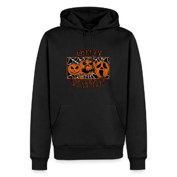Spooky Halloween | Gruselige Kürbisse Design - Männer Premium Bio Hoodie - Schwarz - Vorne - Nico (187cm)