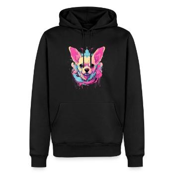 Farbenfroher Chihuahua - Männer Premium Bio Hoodie - Schwarz - Vorne - Nico (187cm)