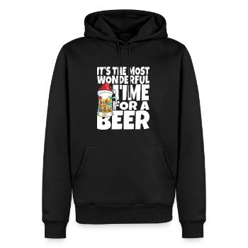 Bierliebhaber Spruch Weihnachten Papa Opa Bierglas - Männer Premium Bio Hoodie - Schwarz - Vorne - Nico (187cm)