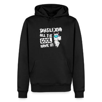 Schreiben lesen Lernen Legasthenie Lama Alpaka - Männer Premium Bio Hoodie - Schwarz - Vorne - Nico (187cm)