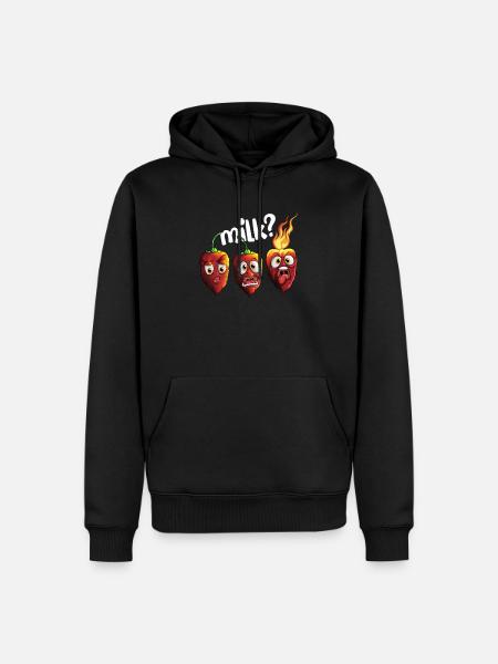 Spicy mad elskere chili peber mælk? - Herre Premium økologisk hoodie - sort
