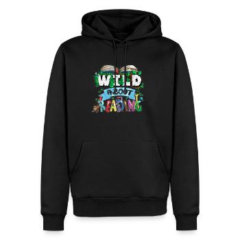Wild About Reading Buch Wildnis Tiere Grundschule - Männer Premium Bio Hoodie - Schwarz - Vorne - Nico (187cm)