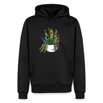 Gartenpflanze Wüstenpflanzen Kaktus Schmetterlinge - Männer Premium Bio Hoodie - Schwarz - Vorne - Nico (187cm)