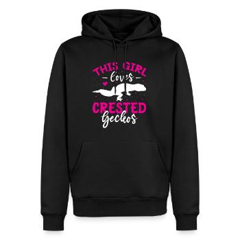 Kronengecko Crested Gecko Doppelfingergecko - Männer Premium Bio Hoodie - Schwarz - Vorne - Nico (187cm)