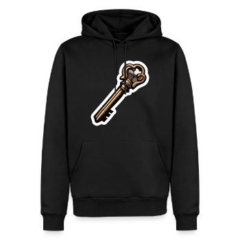 Schlüssel / Schloss / verschlossen / Sicherheit - Männer Premium Bio Hoodie - Schwarz - Vorne - Nico (187cm)