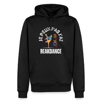 JE PEUX PAS JAI BREAKDANCE - Sweat à capuche Premium bio Homme - noir - Devant - Nico (187cm)