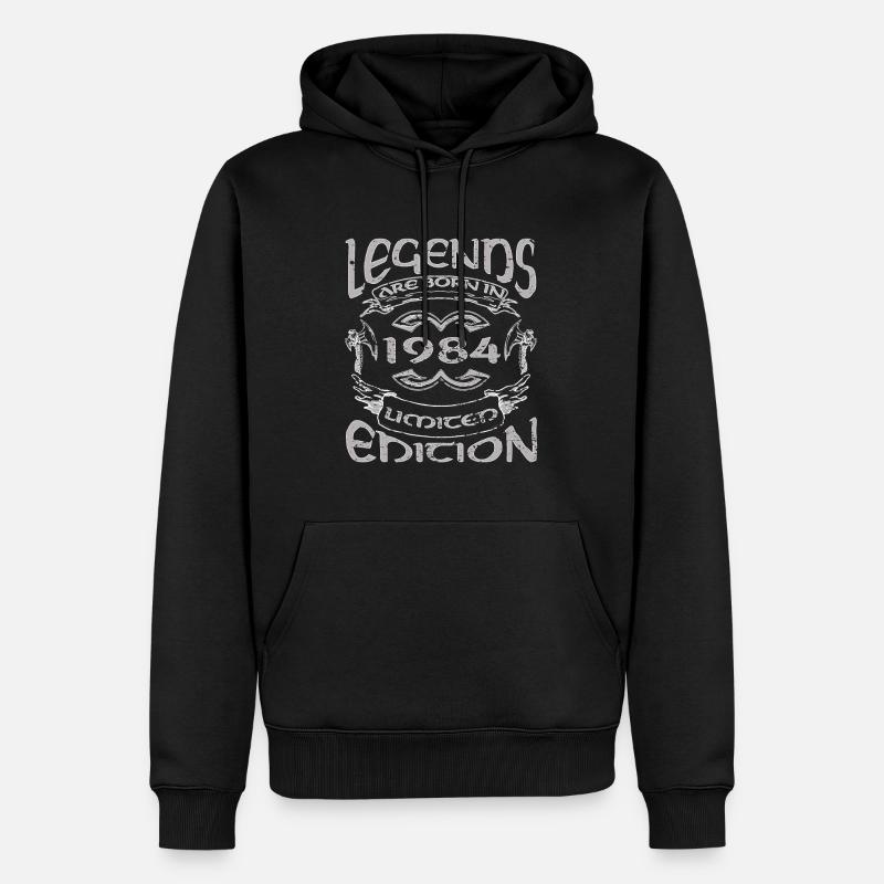 Legends 1984 - Männer Premium Bio Hoodie - Schwarz