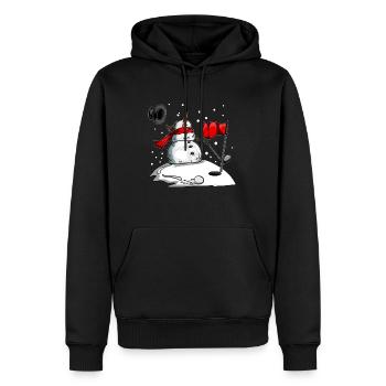 Snowman Golf Clothes Golf in Winter Golf Ball - Men’s Premium Organic Hoodie - black - Front - Nico (187cm)