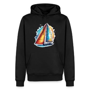 Pirate Ship / Boat / Sea / Ocean / Waves - Men’s Premium Organic Hoodie - black - Front - Nico (187cm)