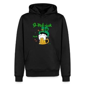 St Patrick - Sweat à capuche Premium bio Homme - noir - Devant - Nico (187cm)