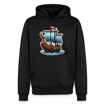 Ship / Boat / Anchor / Sea / Ocean / Captain - Men’s Premium Organic Hoodie - black - Front - Nico (187cm)