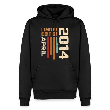 Né En Avril 2014 Cadeau D'anniversaire 2014 Retro - Sweat à capuche Premium bio Homme - noir - Devant - Nico (187cm)