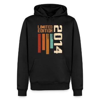 Jahrgang 2014 Geburtstagsgeschenk 2014 Retro 2014 - Männer Premium Bio Hoodie - Schwarz - Vorne - Nico (187cm)
