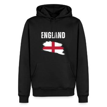 Brushstroke England Flag - Men’s Premium Organic Hoodie - black - Front - Nico (187cm)