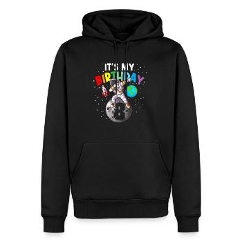 8e anniversaire sur la lune Les enfants C’est mon anniversaire - Sweat à capuche Premium bio Homme - noir - Devant - Nico (187cm)