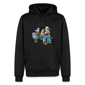 Papy garde ton sandwich UVDG BANC - Sweat à capuche Premium bio Homme - noir - Devant - Nico (187cm)