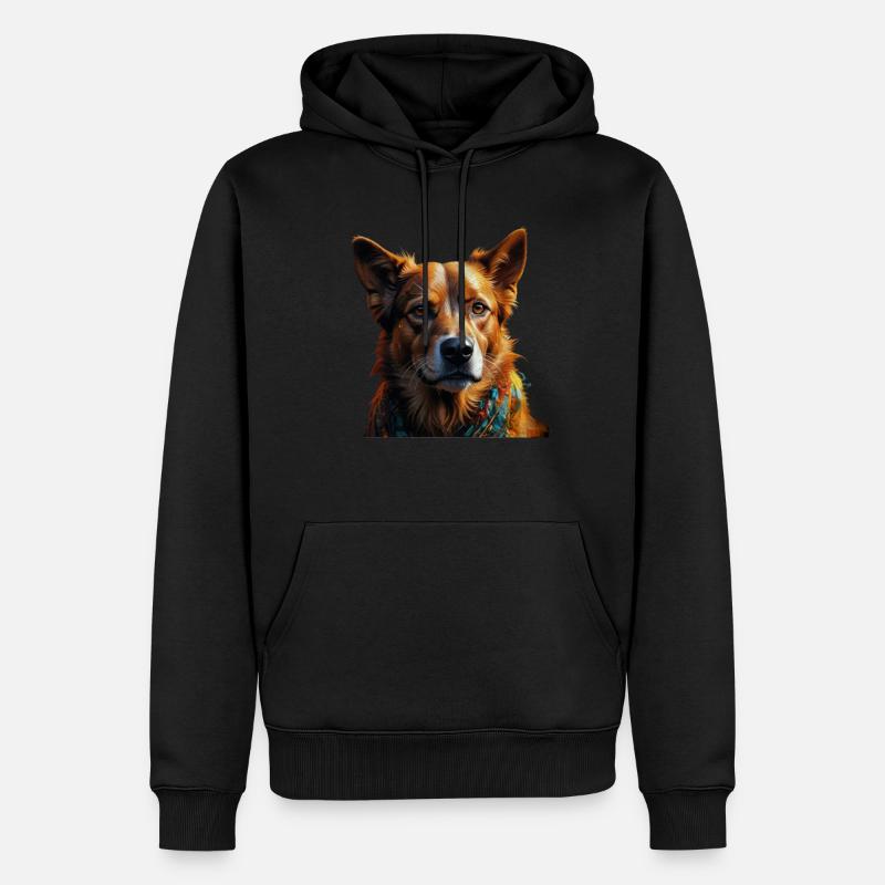 Hund - Männer Premium Bio Hoodie - Schwarz