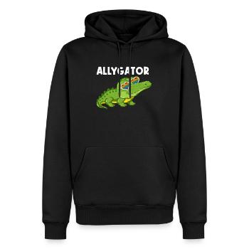 T-shirt LGBTQ Reptile arc-en-ciel Allygator Pride - Sweat à capuche Premium bio Homme - noir - Devant - Nico (187cm)