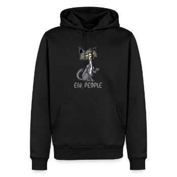 Lustige Katze Ew Menschen Geschenk Mürrische Katze - Männer Premium Bio Hoodie - Schwarz - Vorne - Nico (187cm)