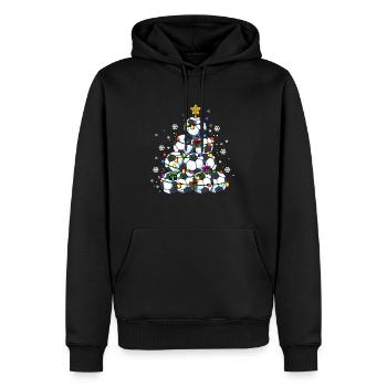 Frohe Fußball Weihnachten Fußball Tannenbaum - Männer Premium Bio Hoodie - Schwarz - Vorne - Nico (187cm)