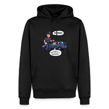 Papiere - Männer Premium Bio Hoodie - Schwarz - Vorne - Nico (187cm)