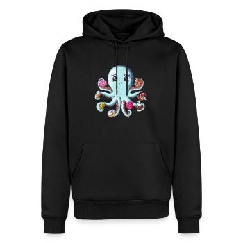 Sweet Tentacle Huit Bras Octopus Dessert Candy - Sweat à capuche Premium bio Homme - noir - Devant - Nico (187cm)