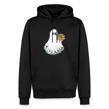 Bücher Lesender Geist Gespenst an Halloween - Männer Premium Bio Hoodie - Schwarz - Vorne - Nico (187cm)