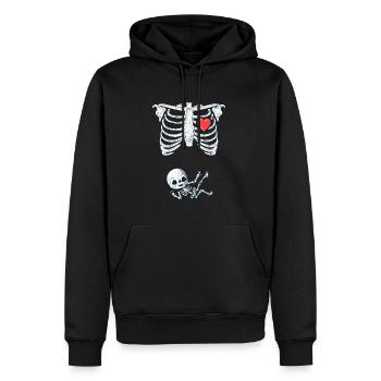 Funny Schwangerschaft Halloween Baby Mama Skelett - Männer Premium Bio Hoodie - Schwarz - Vorne - Nico (187cm)