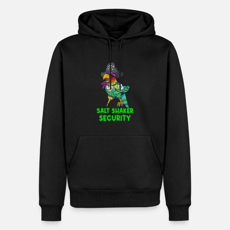 Drôle Pirate Perroquet Salière Sécurité - Sweat à capuche Premium bio Homme - noir