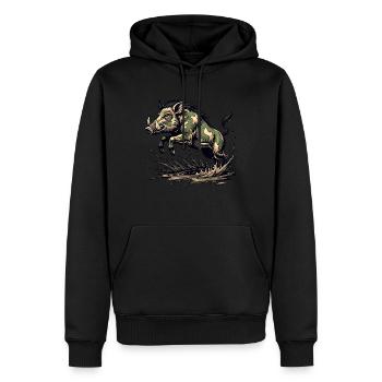 Wildschwein Geschenk Jagd Jäger - Männer Premium Bio Hoodie - Schwarz - Vorne - Nico (187cm)