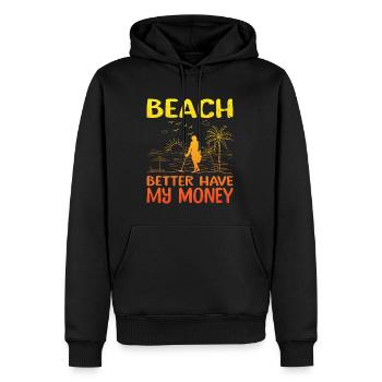 Plage Mieux Avoir Mon Argent Détecteur de Métaux - Sweat à capuche Premium bio Homme - noir - Devant - Nico (187cm)