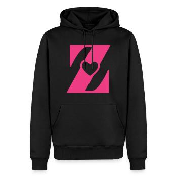Buchstabe z Anfangsbuchstabe mit Herz - Männer Premium Bio Hoodie - Schwarz - Vorne - Nico (187cm)