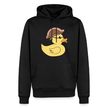 Pirate Rubber Duck Caribbean Buccaneer Duckie Boy - Men’s Premium Organic Hoodie - black - Front - Nico (187cm)