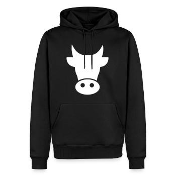 Kuh Kopf - Männer Premium Bio Hoodie - Schwarz - Vorne - Nico (187cm)