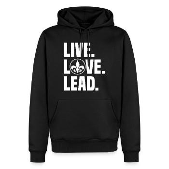 Pfadfinderleiter | Pfadfinder Scouting Geschenk - Männer Premium Bio Hoodie - Schwarz - Vorne - Nico (187cm)