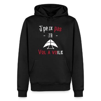 j'peux pas j'ai vol à voile - Sweat à capuche Premium bio Homme - noir - Devant - Nico (187cm)