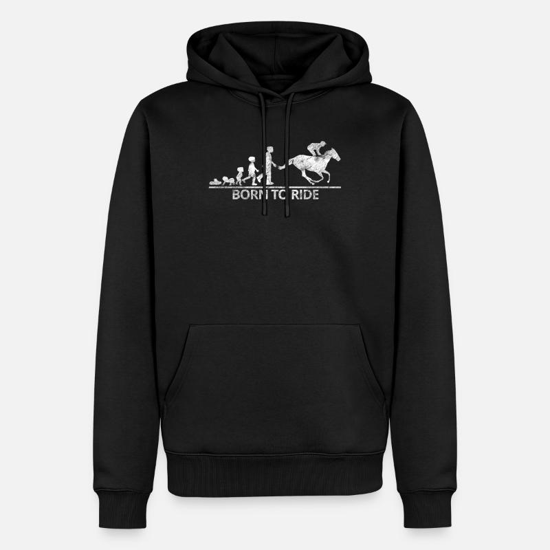 Chevaux d'équitation évolution hobby - Sweat à capuche Premium bio Homme - noir