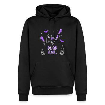 PURR EVIL Halloween T-shirt & Hoddie Design - Men’s Premium Organic Hoodie - black - Front - Nico (187cm)