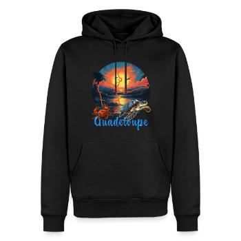 Guadeloupe 971 Tropisches Paradies - Männer Premium Bio Hoodie - Schwarz - Vorne - Nico (187cm)