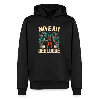 1953 71st Birthday Gifts, 71 Year Adventure - Men’s Premium Organic Hoodie - black - Front - Nico (187cm)