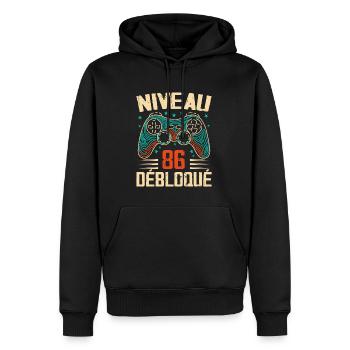 1938 86th Birthday Gifts, 86 Years Adventure - Men’s Premium Organic Hoodie - black - Front - Nico (187cm)