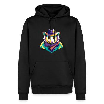 Cowboy Possum Opossum Pop Art Style - Sweat à capuche Premium bio Homme - noir - Devant - Nico (187cm)