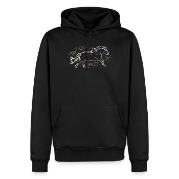 Cheval - Sweat à capuche Premium bio Homme - noir - Devant - Nico (187cm)