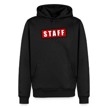 staff - Sweat à capuche Premium bio Homme - noir - Devant - Nico (187cm)