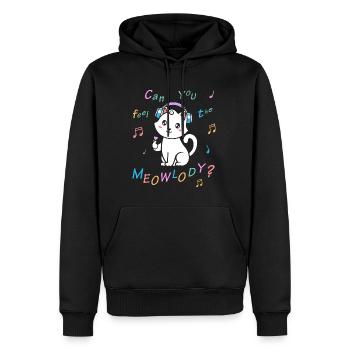 Kawaii Cat Meolwody Music - Men’s Premium Organic Hoodie - black - Front - Nico (187cm)