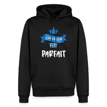 Message Original Pour Homme Collègue - Sweat à capuche Premium bio Homme - noir - Devant - Nico (187cm)